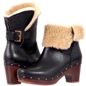 UGG Black and Tan Ankle Boots
